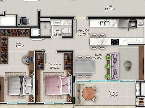 Apartamento 2 Quartos 81m² no Amalfi Residence - Centro - Apartamento em Centro, Bombinhas - Foto 3
