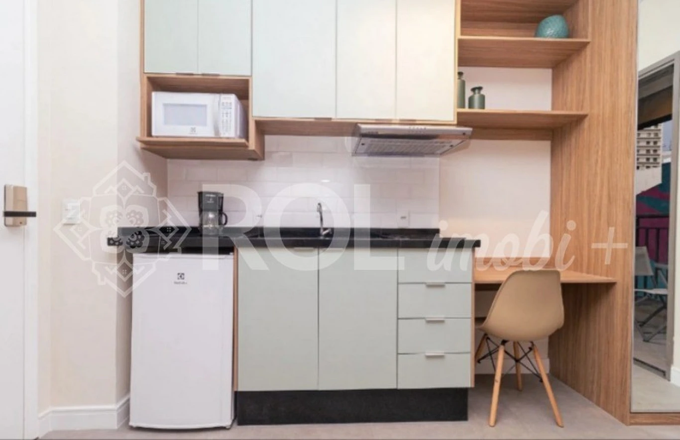 Studio Mobiliado com 25 m² -  com Varanda - sem Vaga - Venda - Foto 22