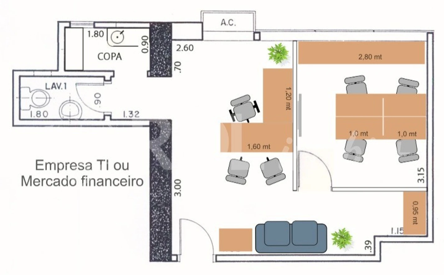 Escritorio/sala em Santa Cecília, São Paulo