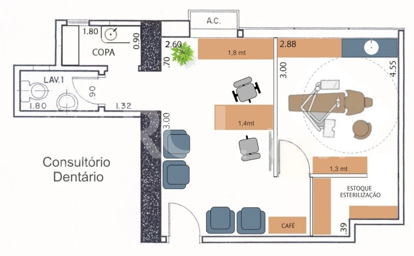 Escritorio/sala em Santa Cecília, São Paulo