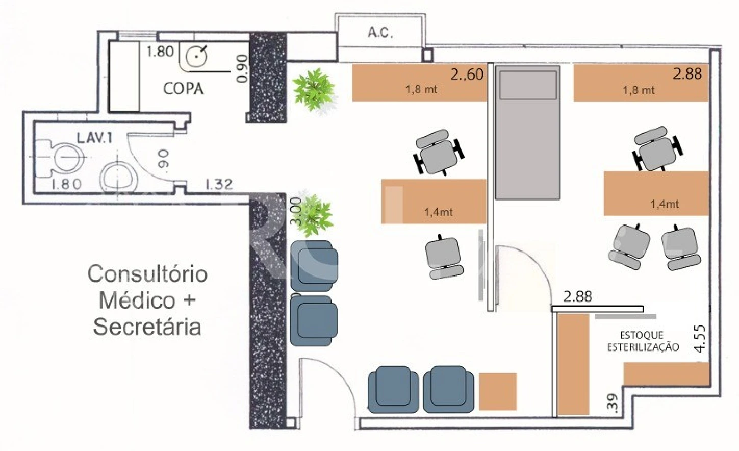 Escritorio/sala em Santa Cecília, São Paulo