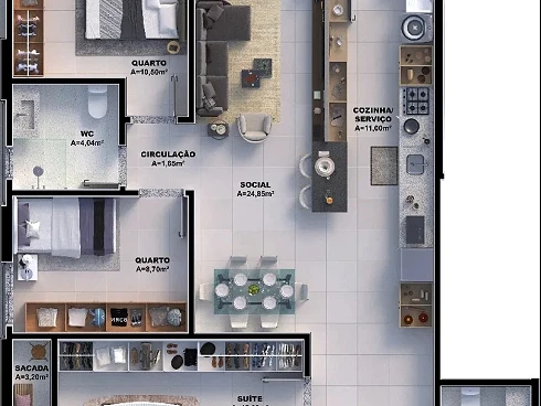 Apartamento em Pedra Branca, Palhoça