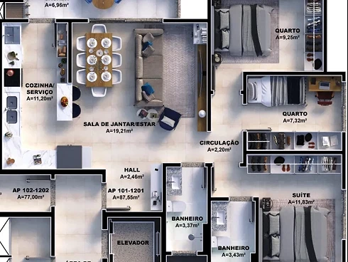 Apartamento em Pedra Branca, Palhoça