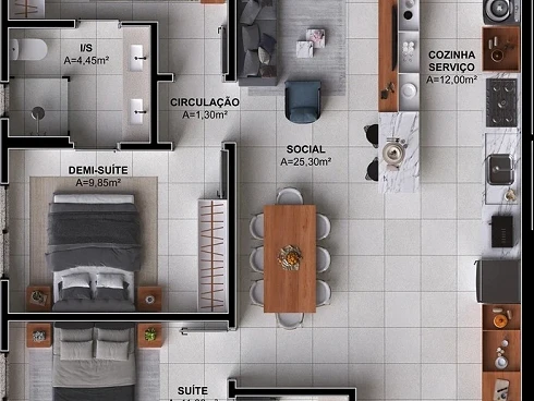 Apartamento em Pedra Branca, Palhoça