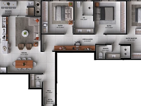 Apartamento em Pedra Branca, Palhoça