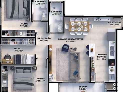 Apartamento em Pedra Branca, Palhoça
