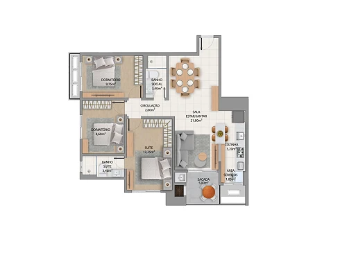Apartamento 3 Dormitórios, sendo 1 Suíte - Apartamento em Jardim Atlântico, Florianópolis - Foto 2