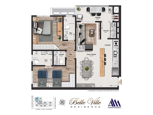 Apartamento 2 Dormitórios, sendo 2 Suíte - Foto 4