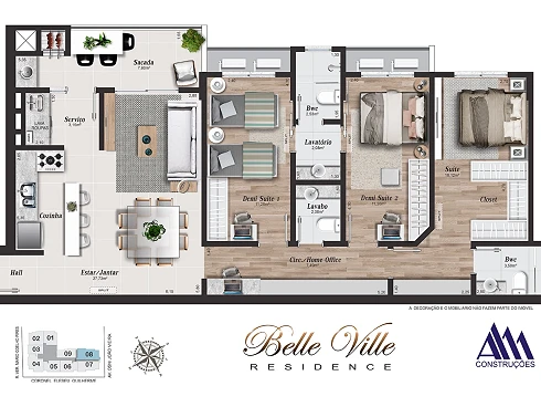 Apartamento 3 Dormitórios, sendo 1 Suíte e 2 Demi-Suíte - Foto 4