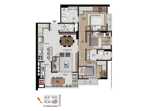 Apartamento 3 Dormitórios, sendo 1 Suíte e 2 Demi-Suíte - Foto 2