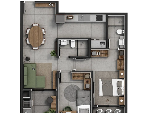 Apartamento 2 Dormitórios, sendo 1 Suíte - Apartamento em Pagani, Palhoça - Foto 2
