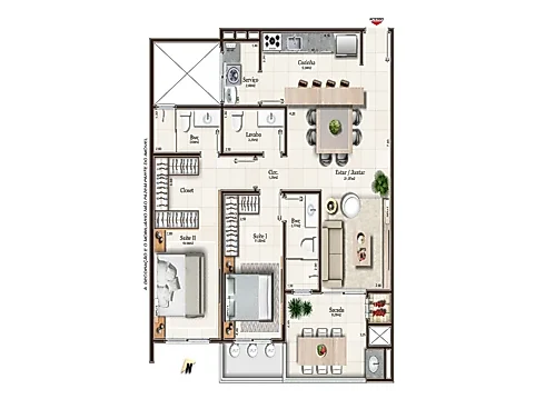 Apartamento 2 Dormitórios, sendo 2 Suítes - Apartamento em Campinas, São José - Foto 2