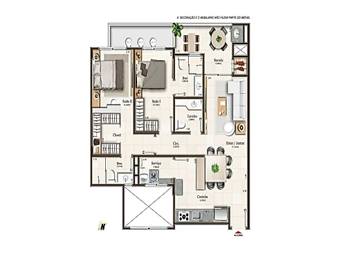 Apartamento 2 Dormitórios, sendo 2 Suítes - Apartamento em Campinas, São José - Foto 3