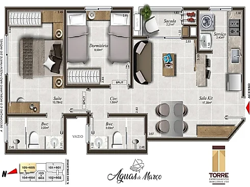 Apartamento 2 Dormitórios, sendo 1 Suíte - Foto 6