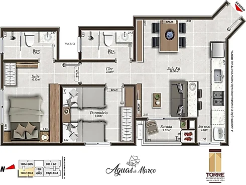 Apartamento 2 Dormitórios, sendo 1 Suíte - Apartamento em Pedra Branca, Palhoça - Foto 2