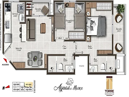 Apartamento 2 Dormitórios, sendo 1 Suíte - Apartamento em Pedra Branca, Palhoça - Foto 3