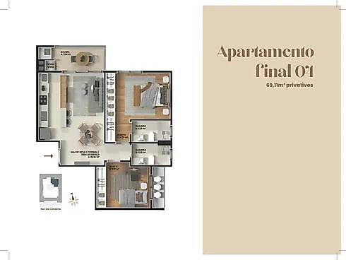Apartamento em Pedra Branca, Palhoça