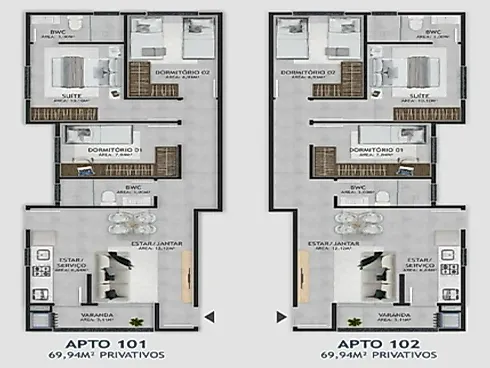 Apartamento em Barra do Aririú, Palhoça