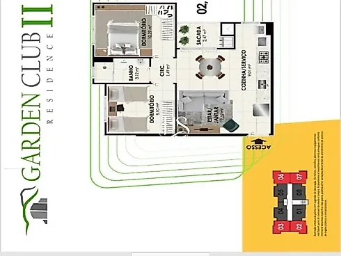Apartamento 2 Dormitórios - Apartamento em Pedra Branca, Palhoça - Foto 2