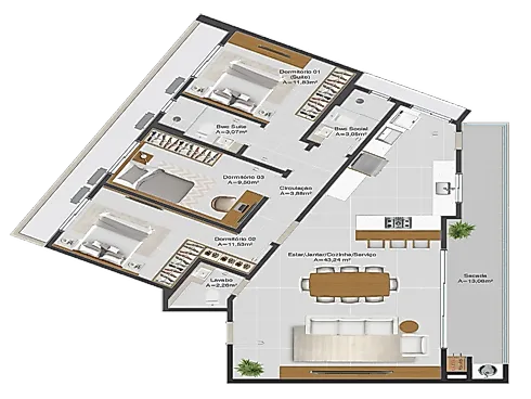 Apartamento em Pagani, Palhoça