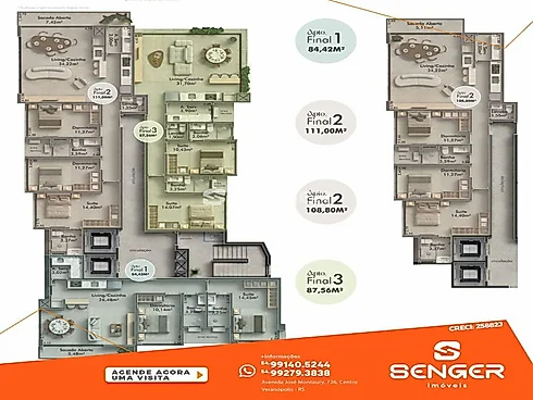 Apartamento 2 e 3 Quartos com Piscina - Centro - Apartamento em Centro, Torres - Foto 3