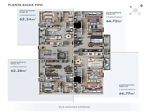 Apartamento 2 Quartos com 1 Suíte e 62m² - Solivo - Apartamento em Solivo, Veranopolis - Foto 2