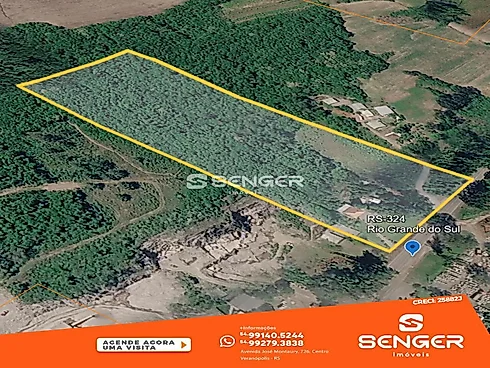 Área de Terras de 4.9 Hectares com Contrução a Beira da RS324 - Sítio em Rs 324, Nova Prata - Foto 1
