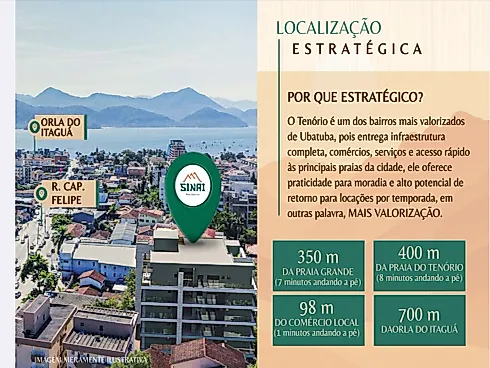 Apartamento em Acaraú, Ubatuba