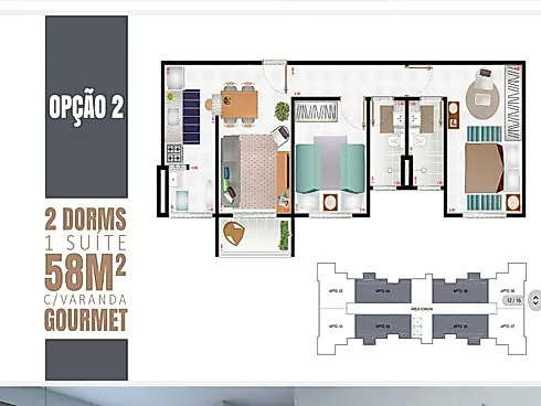 Apartamento 2 Quartos no Sagrados Corações - Jardim Santa Luzia - Apartamento em Jardim Santa Luzia, Pindamonhangaba - Foto 2