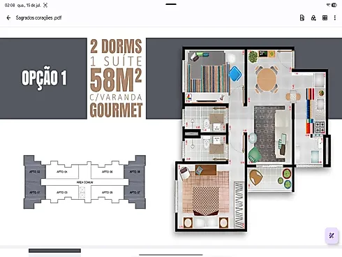 Apartamento 2 Quartos no Sagrados Corações - Jardim Santa Luzia - Apartamento em Jardim Santa Luzia, Pindamonhangaba - Foto 3