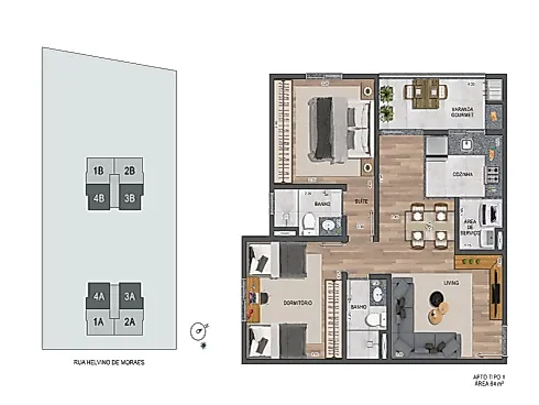 Apartamento 2 Quartos no Altos Vilas São Jose - Vila São José - Apartamento em Vila São José, Taubaté - Foto 3