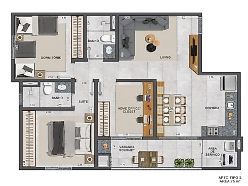 Apartamento 2 Quartos no Altos Vilas São Jose - Vila São José - Foto 6