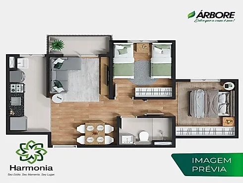 Apartamento 2 Quartos no Residencial Harmonia - Apartamento em Residencial Galo Branco, São José dos Campos - Foto 5