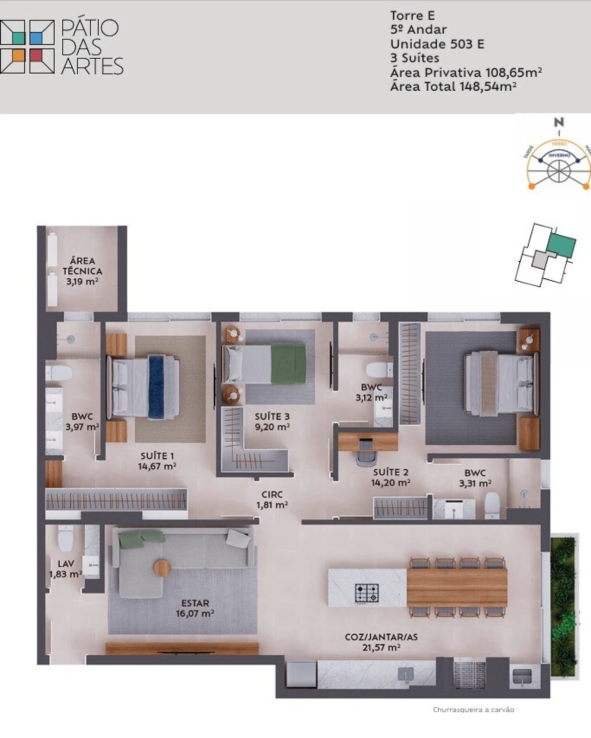 Apartamento em Pedra Branca, Palhoça