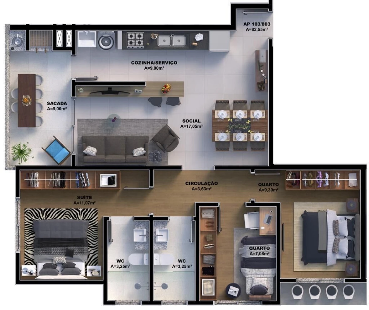 Apartamento em Pagani, Palhoça