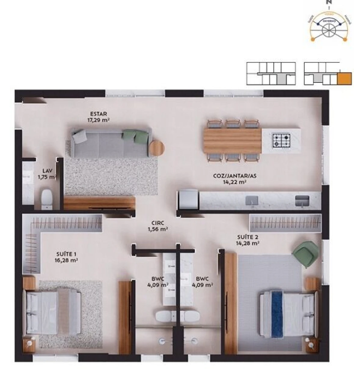 Apartamento em Pedra Branca, Palhoça