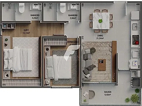 Apartamento em Vila Operária, Itajaí