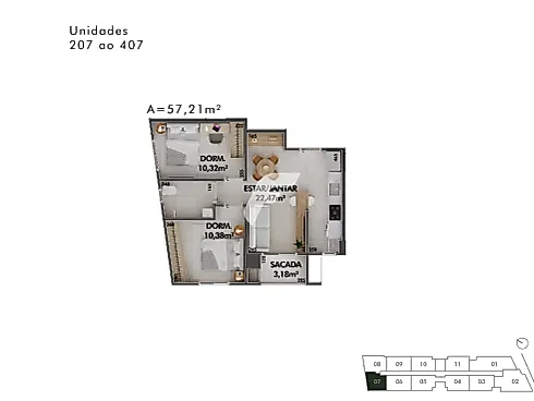 Apartamento em Cacupé, Florianópolis