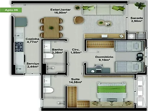Apartamento em Coqueiros, Florianópolis