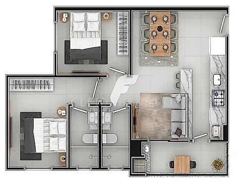 Apartamento em Cordeiros, Itajaí