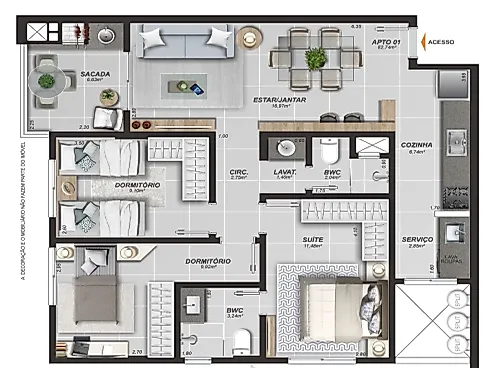 Apartamento em Fazenda Santo Antônio, São José