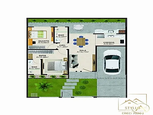 Excelente Casa 2 Dormitórios 75,00 m² Loteamento  Lisboa 3 São José SC - Casa em Forquilhas, São José - Foto 5
