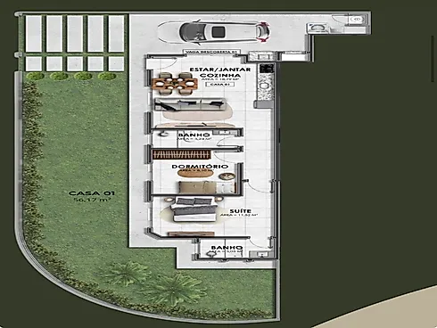 Casa de Esquina 2 Quartos com 1 Suíte e 56m² - Guarda do Cubatão - Foto 3