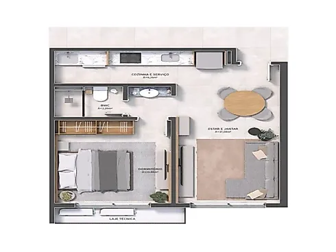 Studios e Apartamentos de 1 Quarto, 2 Quartos, 2 Suítes  na Planta no Hub Beira Mar - Saco dos Limõe - Foto 23