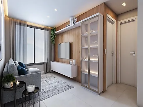 Studios e Apartamentos de 1 Quarto, 2 Quartos, 2 Suítes  na Planta no Hub Beira Mar - Saco dos Limõe - Foto 9