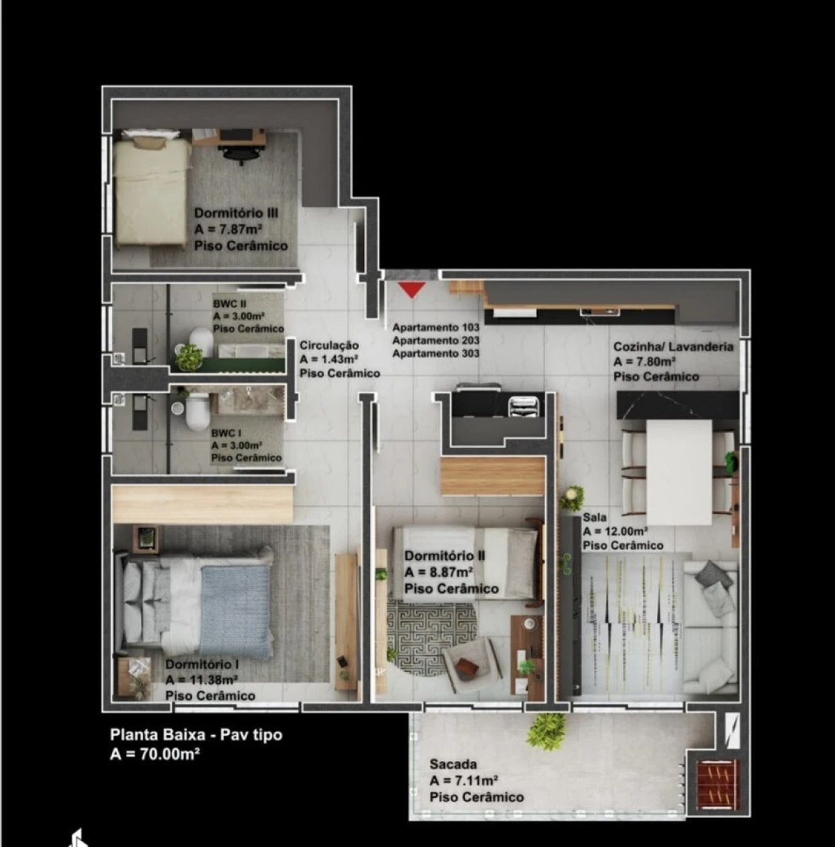 Apartamento em Nova Palhoça, Palhoça