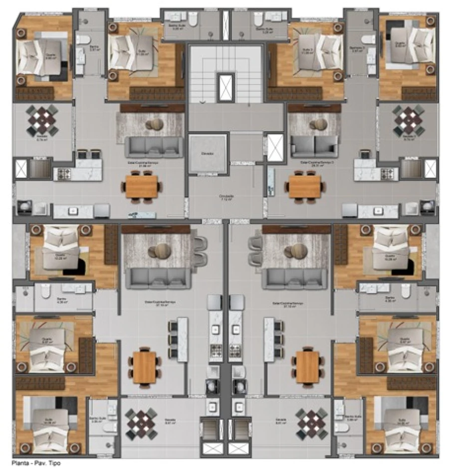 Apartamento em Pedra Branca, Palhoça. 3 quartos, 99m². Imagem 9 de 9