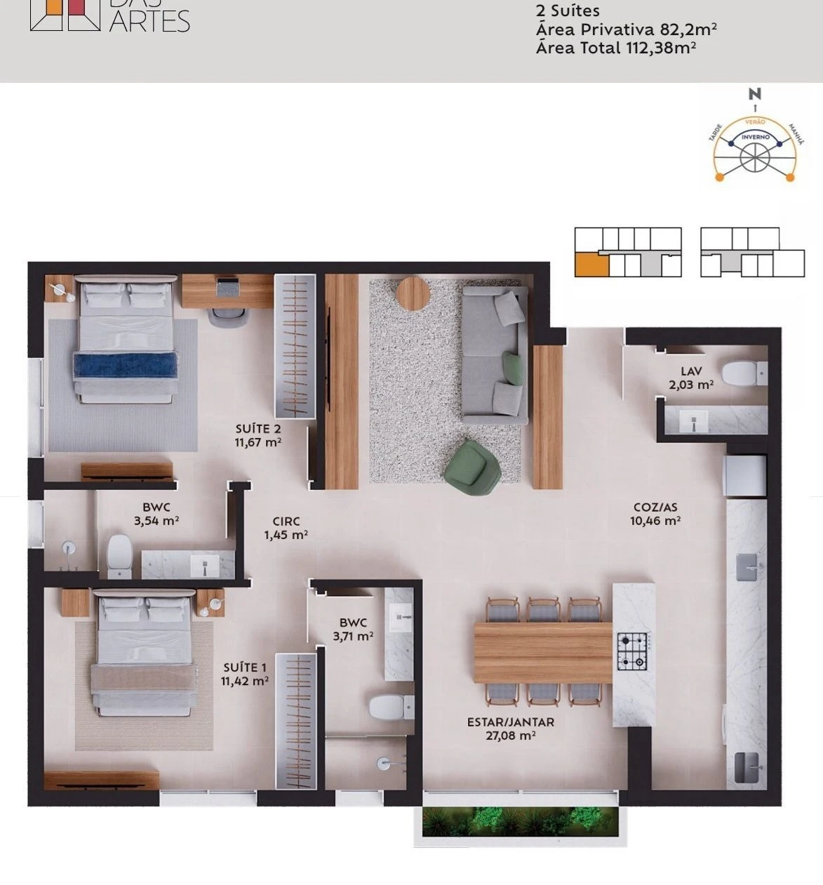 Apartamento em Pedra Branca, Palhoça. 2 quartos, 82m². Imagem 4 de 19