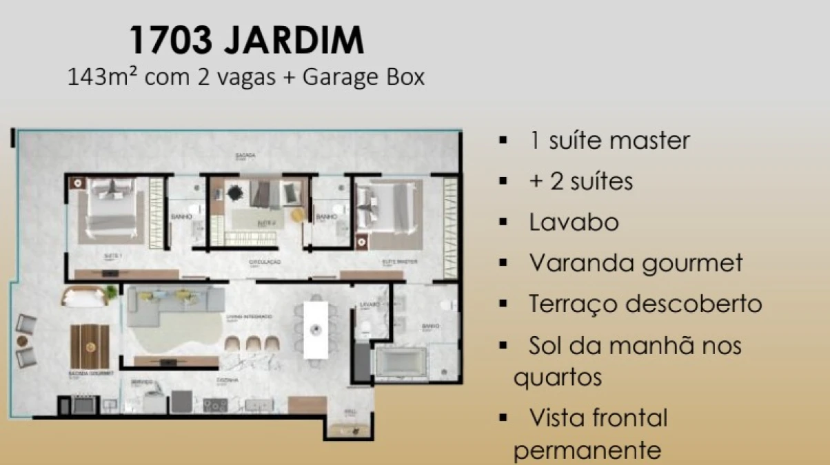Apartamento em Pedra Branca, Palhoça. 3 quartos, 143m². Imagem 4 de 10