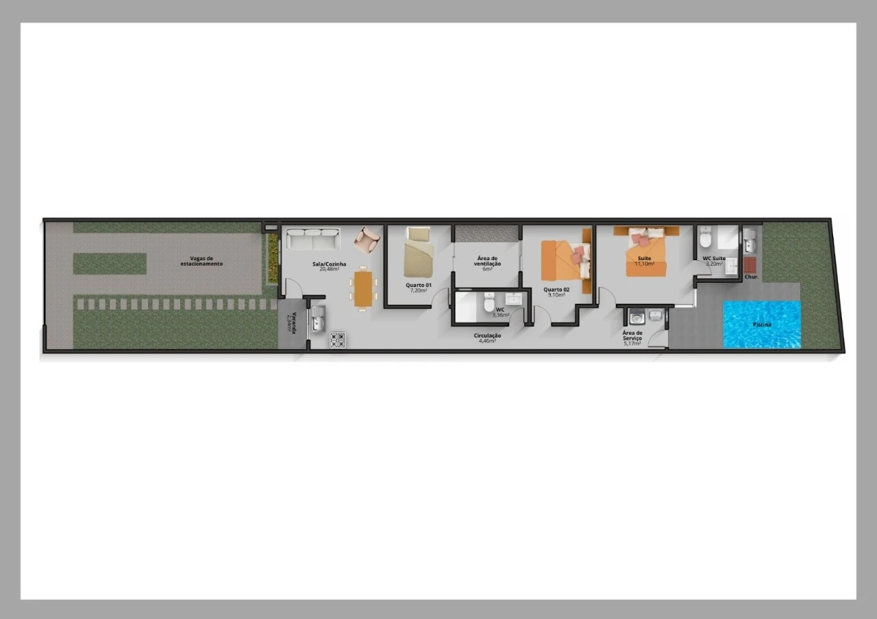 Casa em Bela Vista, Palhoça. 3 quartos, 83m². Imagem 2 de 4